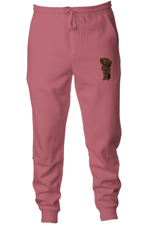 Embroidered Pastel Fleece Joggers